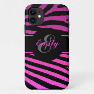 Customizable pink zebra stripes iphone 5 case