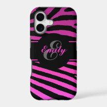 Customizable pink zebra stripes iphone 5 case