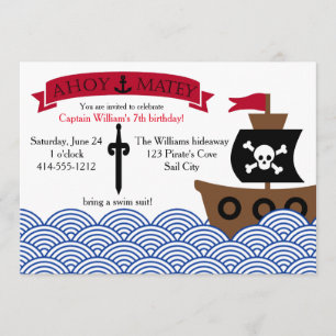 Customizable Pirate Birthday party invitation