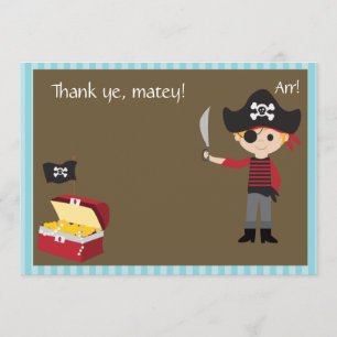 Customizable Pirate Boy Thank You Card
