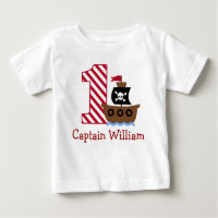 Customizable Pirate First birthday shirt one year