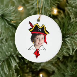 Customizable Pirate Photo Booth Ceramic Ornament