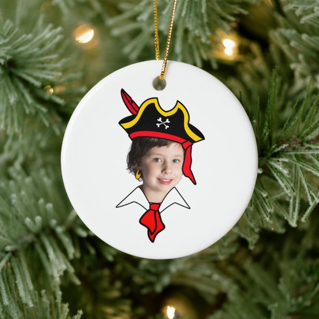 Customizable Pirate Photo Booth  Ceramic Ornament (Tree)