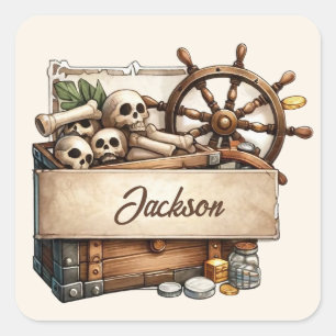 Customizable Pirate's Bounty Sticker - Personalize