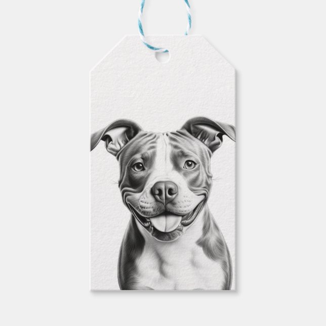 Customizable Pitbull Terrier Gift Tags (Front)