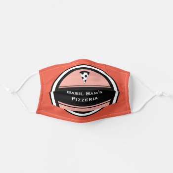 Customizable Pizzeria Seal Adult Cloth Face Mask by identica at Zazzle