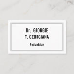 [ Thumbnail: Customizable & Plain Pediatrician Business Card ]