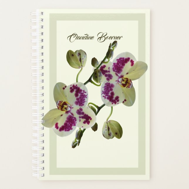 Customizable Planner Rich Pale Yellow Orchids (Front)