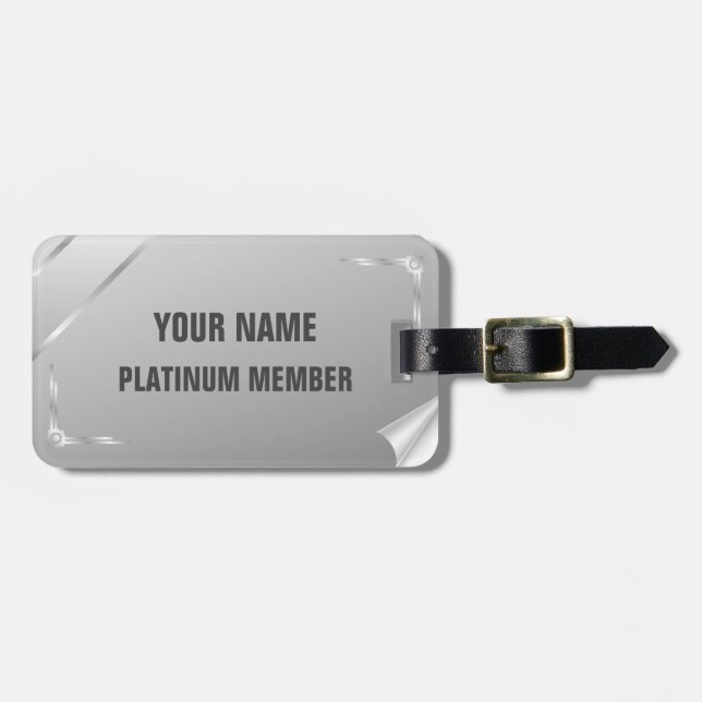 Customizable Platinum Member  Luggage Tag (Front Horizontal)