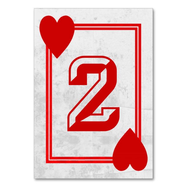 Customizable Playing Card Table Numbers (No.2) (Back)
