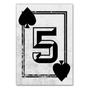 Customizable Playing Card Table Numbers (No.5)