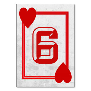 Customizable Playing Card Table Numbers (No.6)