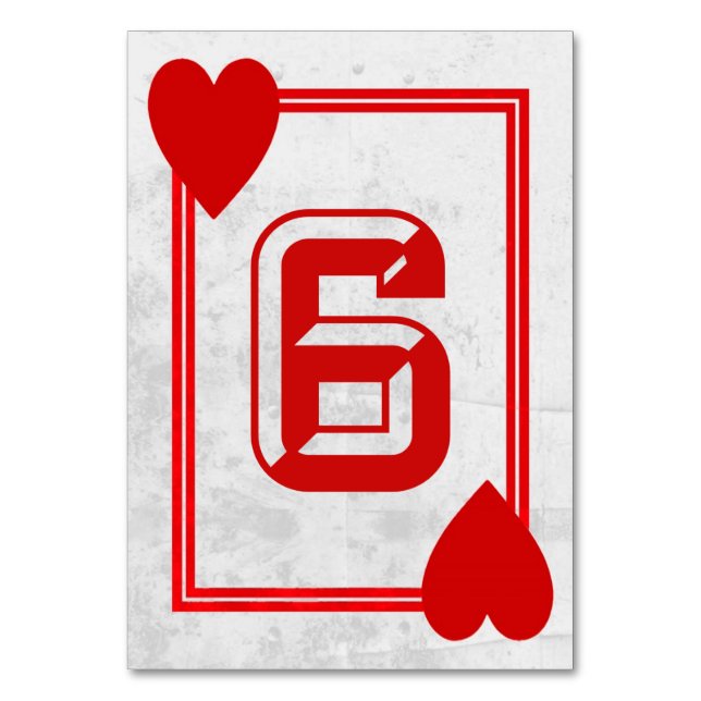 Customizable Playing Card Table Numbers (No.6) (Front)