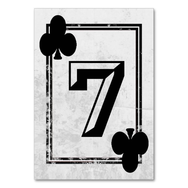 Customizable Playing Card Table Numbers (No.7) (Front)