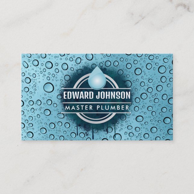 Customizable Plumber business cards (Front)