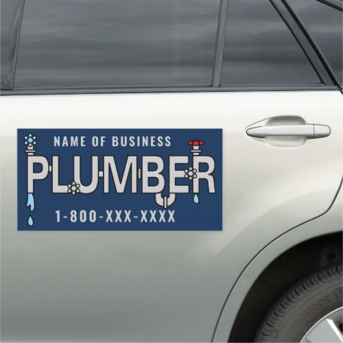 Customizable Plumber Pipes   Car Magnet