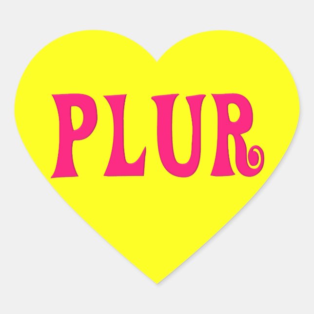 Customizable PLUR Heart Sticker (Front)