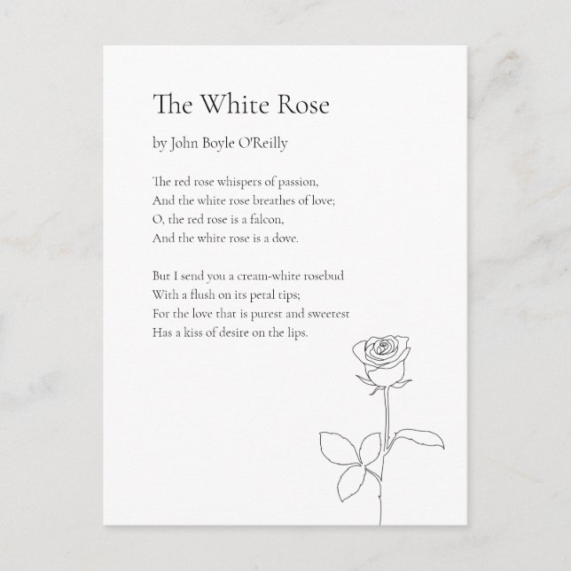 Customizable Poetry Holiday Postcard (Front)