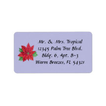 Customizable Poinsettia Address Labels - Lavender