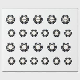 Customizable poker chips black white pattern wrapping paper