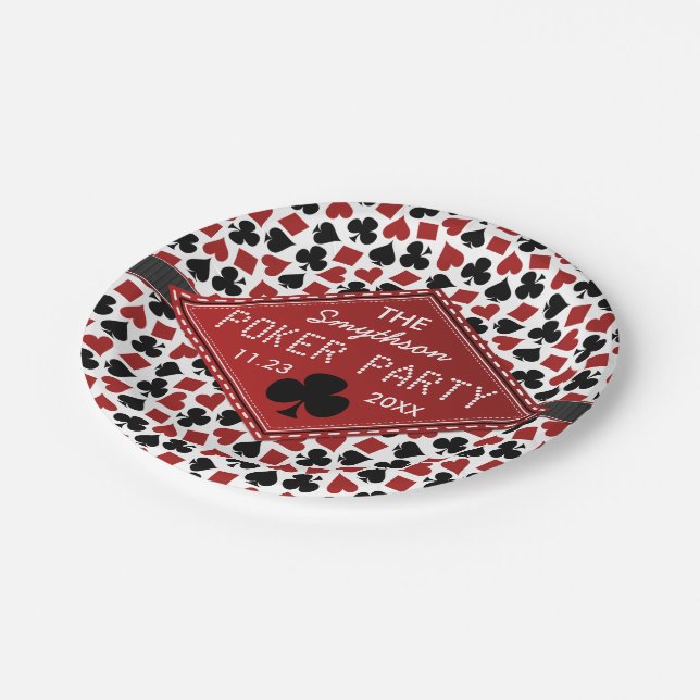 Customizable Poker Party Casino Paper Plates (Angled)