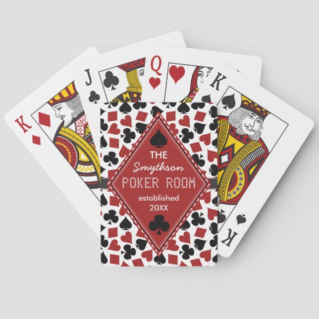 Customizable Poker Room Casino Custom Club Name Cards (Back)