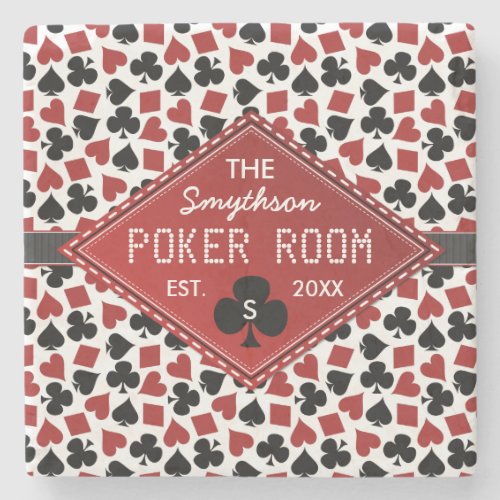Customizable Poker Room Casino Stone Coaster