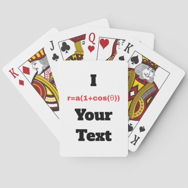 Customizable Polar Equation (I Heart) Poker Cards (Back)