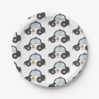 Customizable Police Car Paper Plates