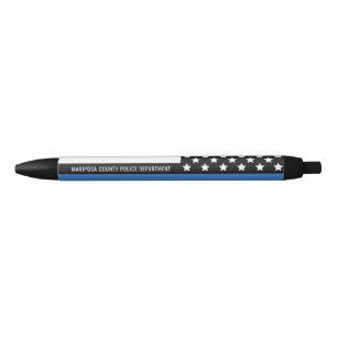 Customizable Police Department Name Thin Blue Line Pen