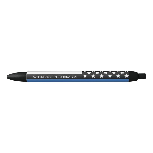Customizable Police Department Name Thin Blue Line Pen (Front)