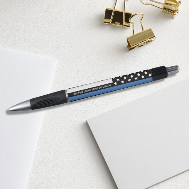 Customizable Police Department Name Thin Blue Line Pen (Creator Uploaded)