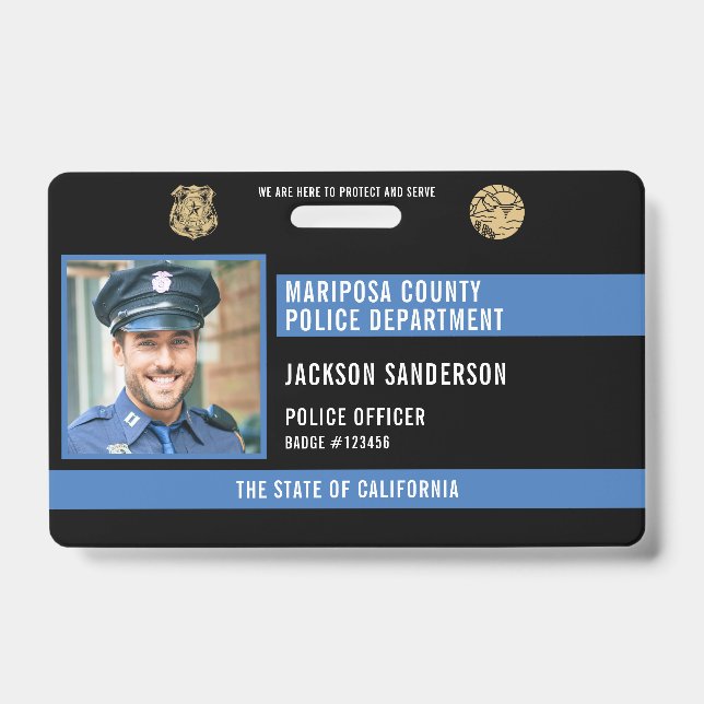 Customizable Police Officer Law Enforcement ID Badge (Front)