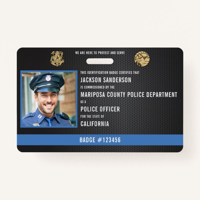 Customizable Police Officer Law Enforcement ID Badge (Front)