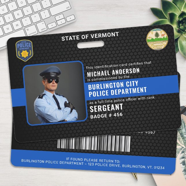 Customizable Police Officer Law Enforcement ID  Badge (Creator Uploaded)