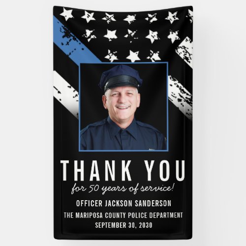 Customizable Police Retirement Party Photo Banner