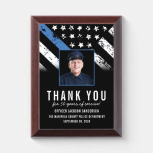Customizable Police Retirement Photo Employee Award Plaque