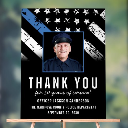 Customizable Police Retirement Photo Party Welcome