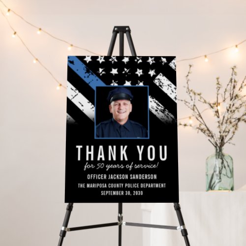 Customizable Police Retirement Photo Party Welcome Foam Board