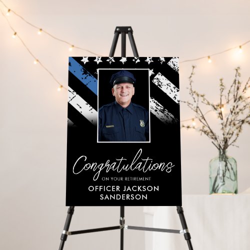 Customizable Police Retirement Photo Party Welcome