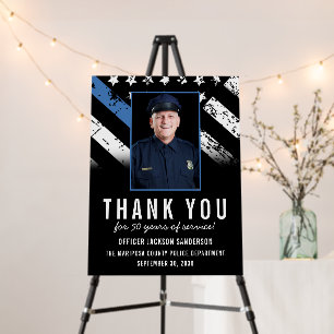 Customizable Police Retirement Photo Party Welcome Foam Board
