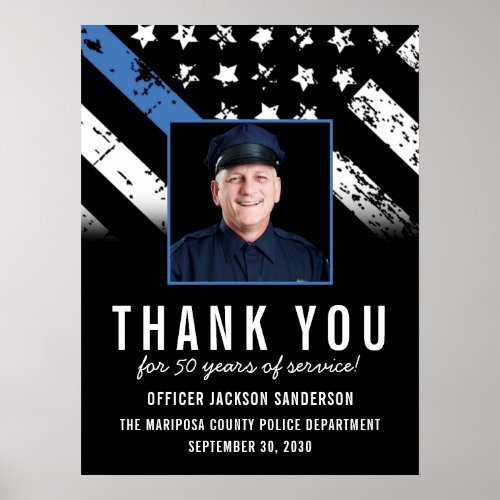Customizable Police Retirement Photo Party Welcome