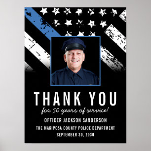Customizable Police Retirement Photo Party Welcome Poster