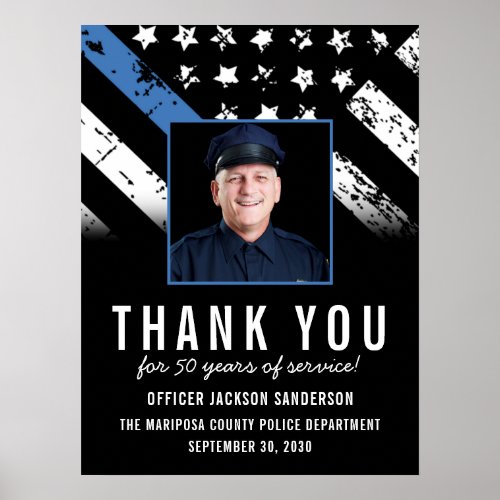 Customizable Police Retirement Photo Party Welcome