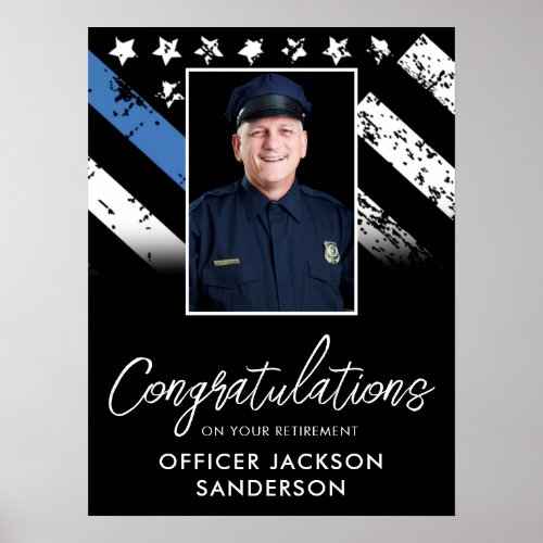 Customizable Police Retirement Photo Party Welcome