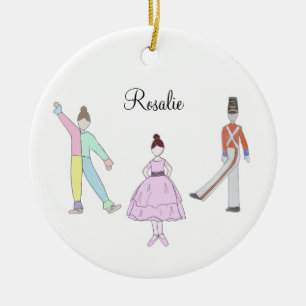 Customizable Polichinelle/Soldier/Party Girl Ceramic Ornament
