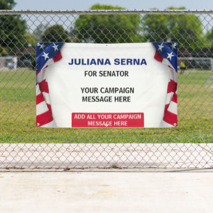 Customizable Political Campaign American Flag Banner