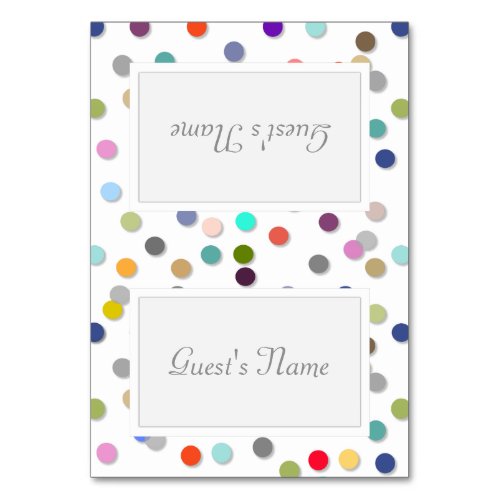 Customizable Polka Dot Confetti Name Place Cards