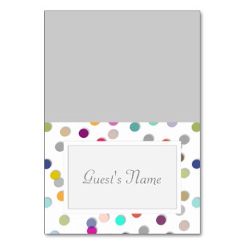 Customizable Polka Dot Confetti Name Place Cards by StyledbySeb at Zazzle