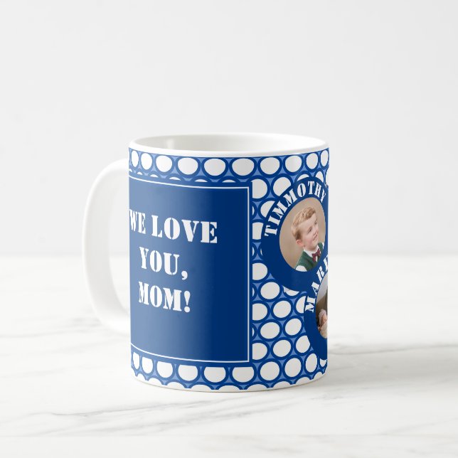 Customizable Polka-Dot Mother's Day Mug (Front Left)